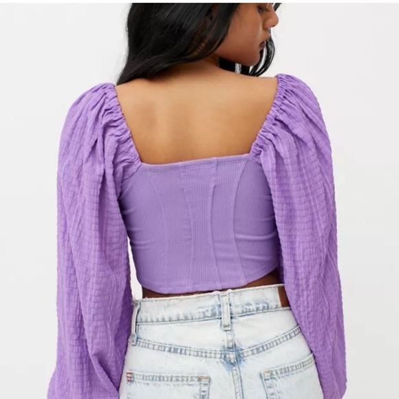 Urban Outfitters Purple Puff Long Sleeve Top - Picture 2 of 5